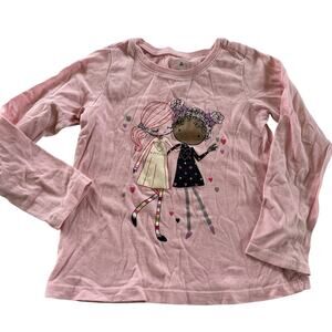 Old Navy Girls 5T Pink Owl Long Sleeve Tee Shirt